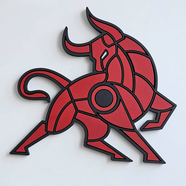 Crimson Bull Ahşap Tablo - 1