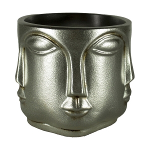 Dekoratif Çok Yüzlü Vazo Gümüş - TepeHome