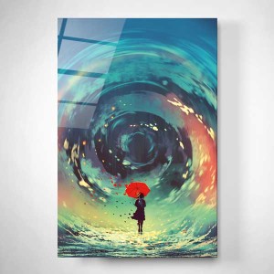 Digi-Glass Red Umbrella Cam Tablo - TepeHome