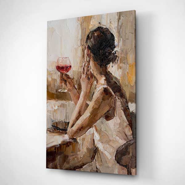 Digi-Glass Şarap-Kadın Dokulu Cam Tablo - 4