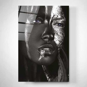 Digi-Glass Silver Black Women Cam Tablo - TepeHome