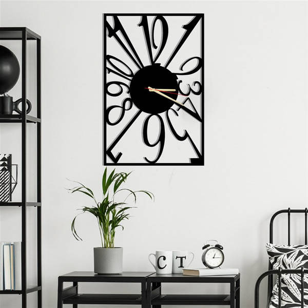 Dikdörtgen Metal Duvar Saati 40x60 - 1