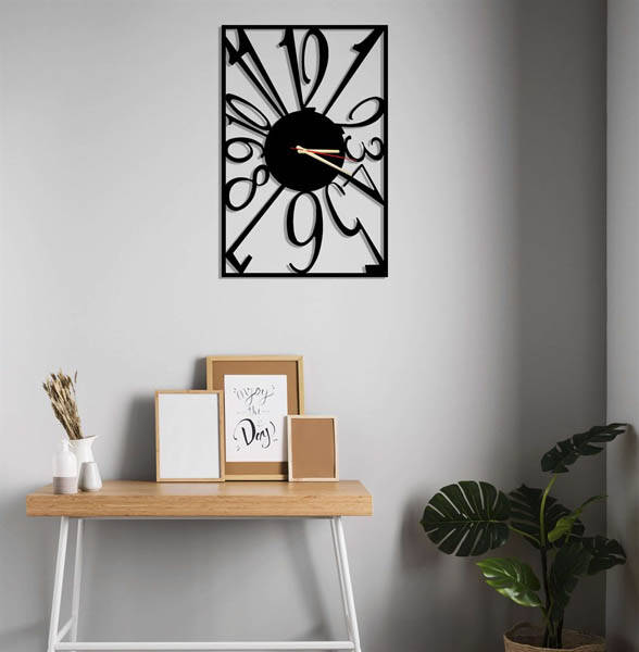 Dikdörtgen Metal Duvar Saati 40x60 - 2