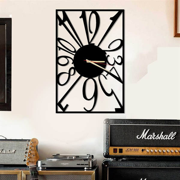 Dikdörtgen Metal Duvar Saati 40x60 - 3