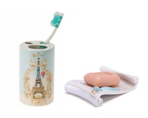 TepeHome - Diş Fırçalık,Sabunluk 2 Li Banyo Seti