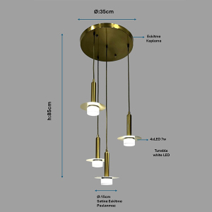 Eskitme Modern Avize 1257-AV-4E - TepeHome