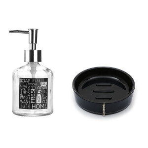 Etiketli Sıvı Sabunlk Ve Siyah Sabunluk - TepeHome (1)