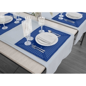 Floral Mavi-1 Amerikan Servis 6 Lı Set - 50 x 35 C - 2