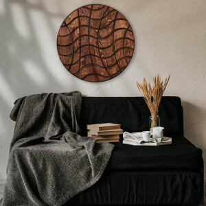 Geometric Elegance In Wood Ahşap Tablo - TepeHome (1)