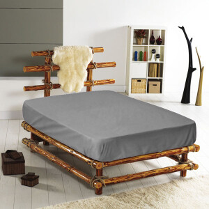 Gri Tek Kişilik Fitted Çarşaf - TepeHome (1)