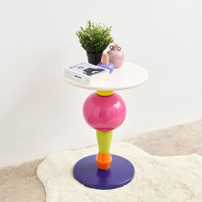 Hareketli Pembe Yan Sehpa - 3