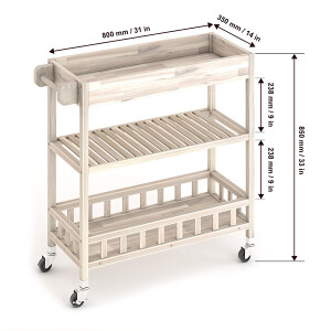 Hoer Mutfak Arabası 799X349X850 Mm Beyaz - 2