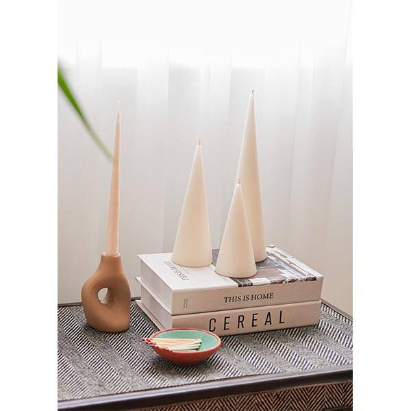Iconic Krem Mum 31-21-16 cm Mum 3lü Set - 5