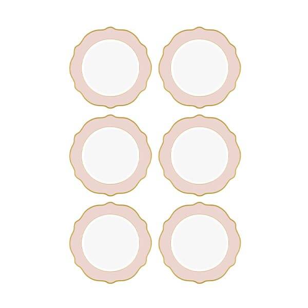 Jaswely Pasta Tabağı 6 Parça Pembe 21 cm - 1