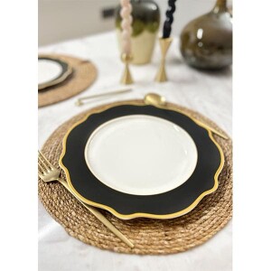 Jaswely Pasta Tabağı 6 Parça Siyah 21 cm - TepeHome
