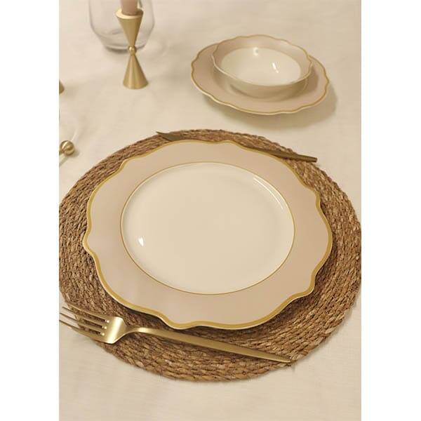 Jaswely Servis Tabağı 6Prç Kum Beji 27cm - 1