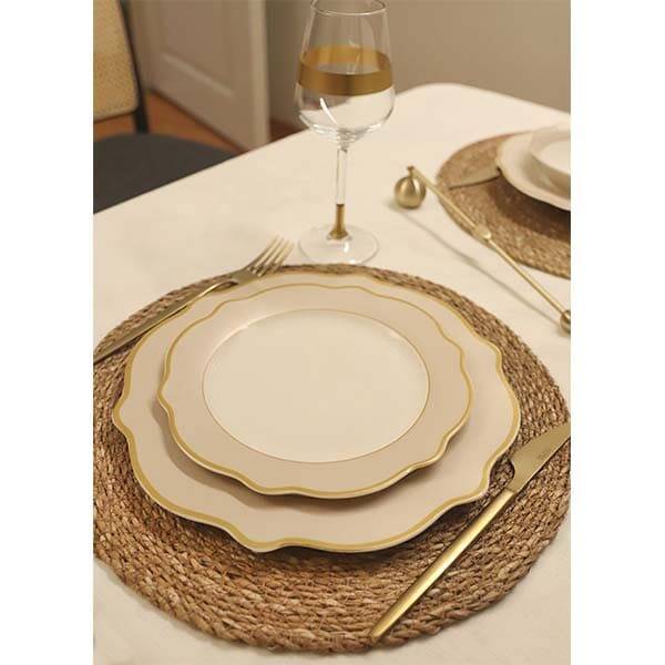 Jaswely Servis Tabağı 6Prç Kum Beji 27cm - 5