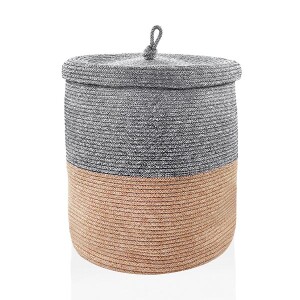 Jutte Çamaşır Sepeti Bambu Gri 50x40 cm - TepeHome