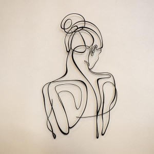 Kadın Silüeti Line Art Metal Tablo - TepeHome
