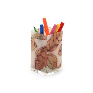 Kalemlik İstiridye Desen 6X6X12Cm 300Ml - TepeHome