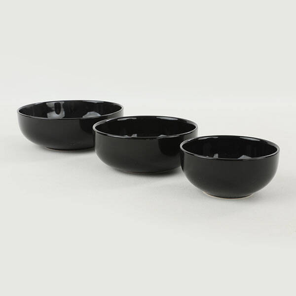 Keramika Ege Siyah Salata Kasesi 3 Adet - 2