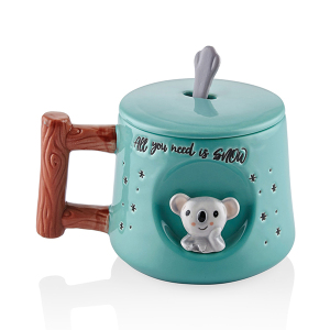 Koala Kapaklı ve Kaşıklı Kupa 370 ml - TepeHome