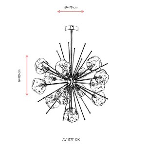 AV-1777-13K Krom Modern Avize - 2