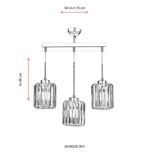 Av-65230-3Ky Krom Modern Avize 54X15 - TepeHome (1)