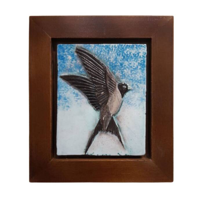 Kuş Figürü Dekoratif Pano 3 30X26 Cm - 1