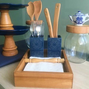 Lacivert Romantik Peçete Servis Seti - TepeHome