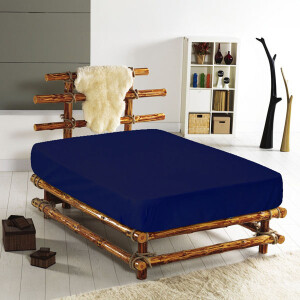 Lacivert Tek Kişilik Fitted Çarşaf - TepeHome (1)