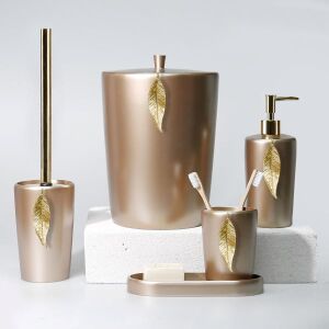 Leaf Banyo Seti Vizon Altın - TepeHome