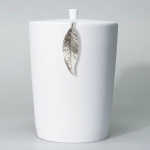 Leaf Çöp Kovası Beyaz Altın - TepeHome