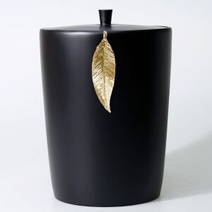Leaf Çöp Kovası Siyah Altın - TepeHome