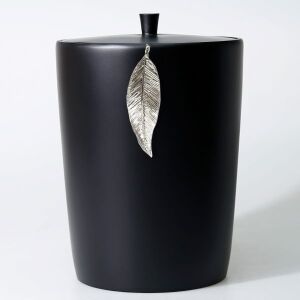 Leaf Çöp Kovası Siyah Gümüş - TepeHome