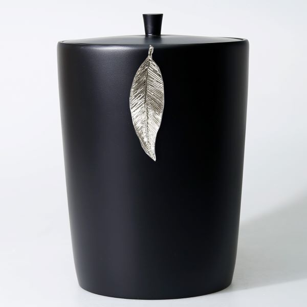 Leaf Çöp Kovası Siyah Gümüş - 1