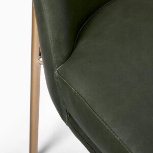 Leep Yeşil Deri Gold Metal Sandalye - 7