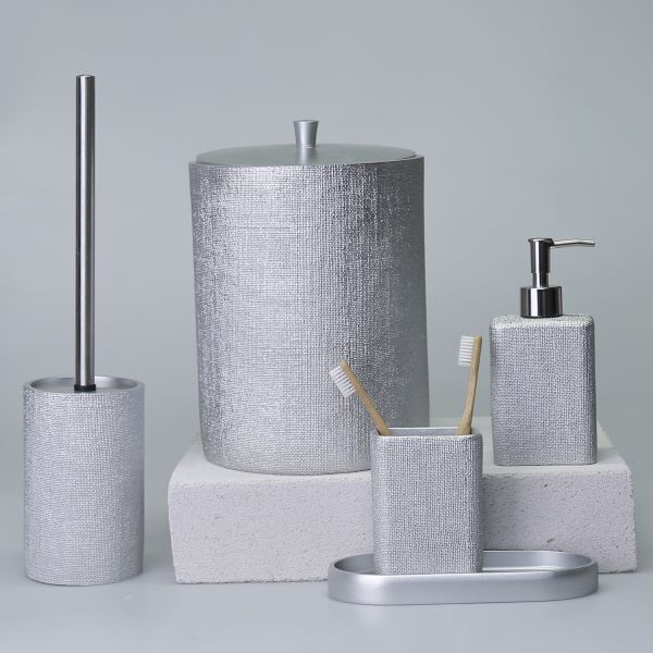 Linen Banyo Seti Gümüş - 1