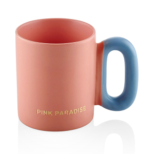 Makaron Porselen Kupa Pembe 330 ml - TepeHome