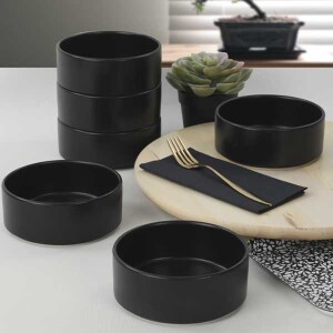 Mat Siyah Çorba Kasesi 14 Cm 6 Ad - TepeHome