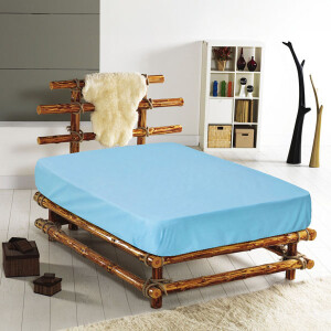 Mavi Tek Kişilik Fitted Çarşaf - TepeHome (1)