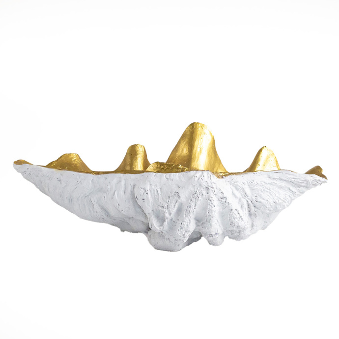 Midye Tabak Büyük Beyaz Gold - 1