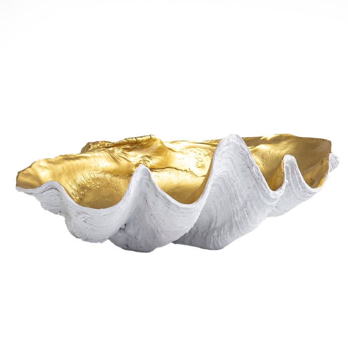 Midye Tabak Büyük Beyaz Gold - 3