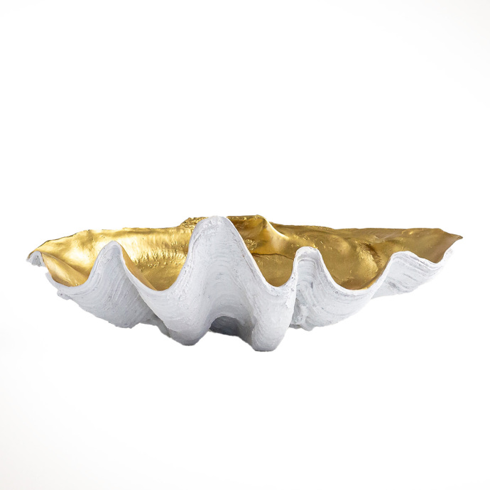 Midye Tabak Büyük Beyaz Gold - 2