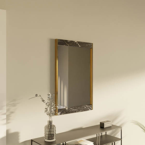 Nebra Siyah Mermer Dekoratif Ayna - 2