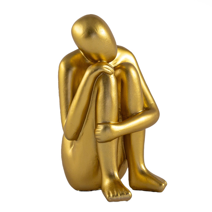 Oturan Adam Kitap Tutucu Gold - 3