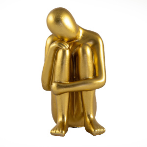 Oturan Adam Kitap Tutucu Gold - TepeHome