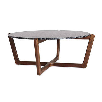 Oval Orta Sehpa Siyah Mermer - 3