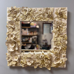 Özel Seramik Çiçekli Ayna - TepeHome