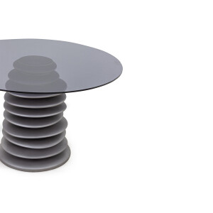 Pebble Masa Metalik Gri-Füme Cam - TepeHome (1)